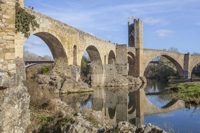 Medieval bridge of besalu. catalonia, spain