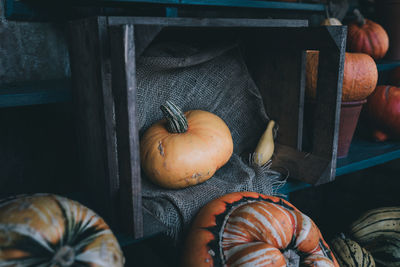 Close-up of pumpkins
