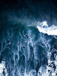 Aerial view of sea waves