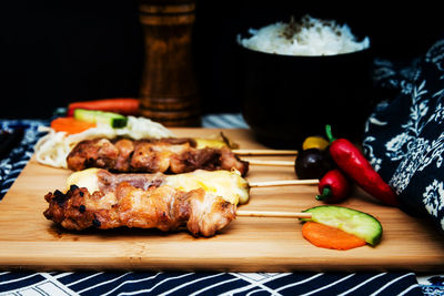 Close-up of food on table