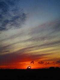 Scenic view of silhouette landscape against sky during sunset