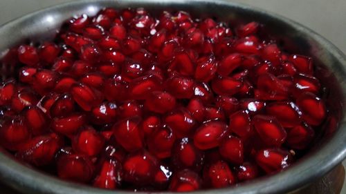 Close-up of strawberries in bowl