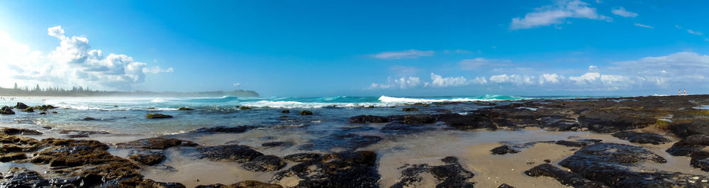 Panoramic view of beach against sky