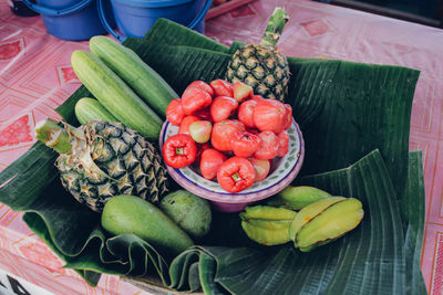 Vegetables for sale at market stall