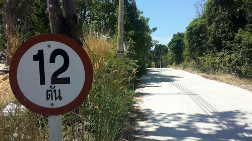 Information sign on road