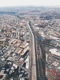 High angle view of cityscape