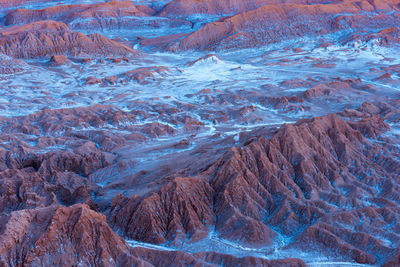 High angle view of snow covered mountain