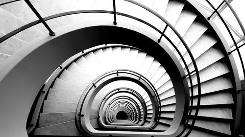 Directly above shot of spiral staircases