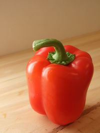 Close-up of red bell pepper on table