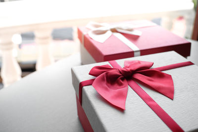 Close-up of pink flower in box