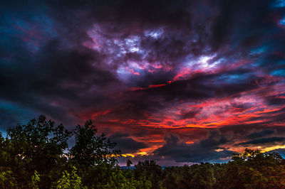 Scenic view of dramatic sky during sunset