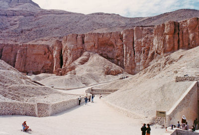 People walking in a desert