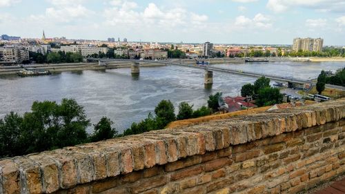 Bridge over river in city