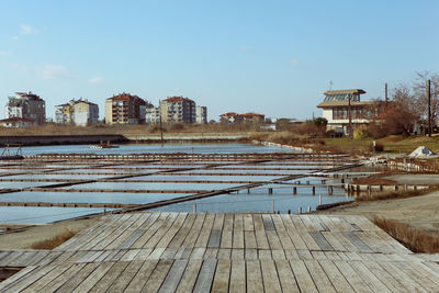 Pomorie, bulgaria - museum of salt and salt lake near city.