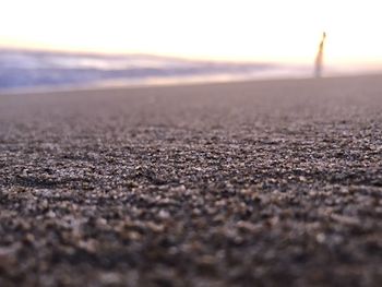 Surface level of land against sky