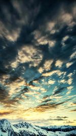 Scenic view of dramatic sky during sunset