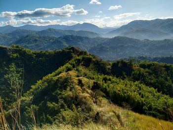 Scenic view of mountains against sky