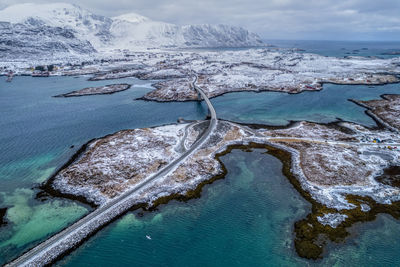 High angle view of sea against sky