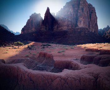 Scenic view of rocky mountains