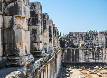 Panoramic view of historical building against clear sky