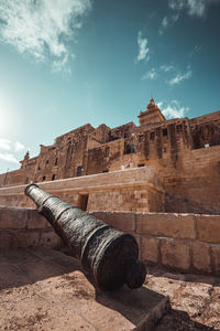 View of fort against cloudy sky