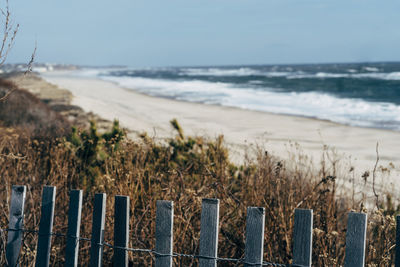 Scenic view of beach against sky