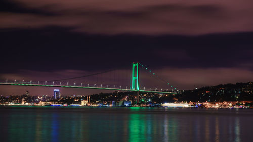 Illuminated city at night