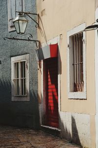 Closed door of old building