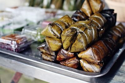 Close-up of meat in plate