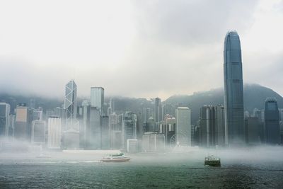 City skyline with waterfront