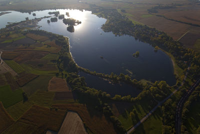 Aerial view of soderica lake, croatia