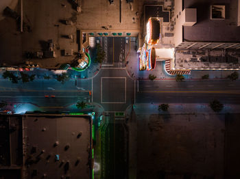 Aerial view of the skyline of reno nevada usa at night.