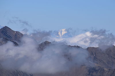 Panoramic view of mountains against sky