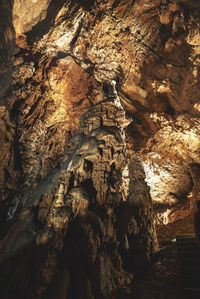 Low angle view of rock formation in cave