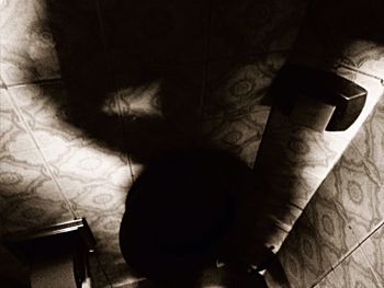 High angle view of tiled floor