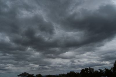 Low angle view of storm clouds over dramatic sky