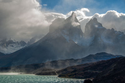 Scenic view of mountains against sky