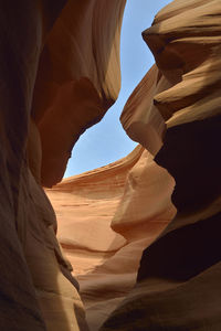 Low angle view of rock formation