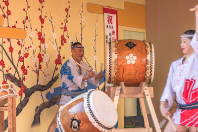 People playing at music concert