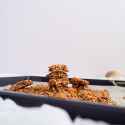 Close-up of cookies on table