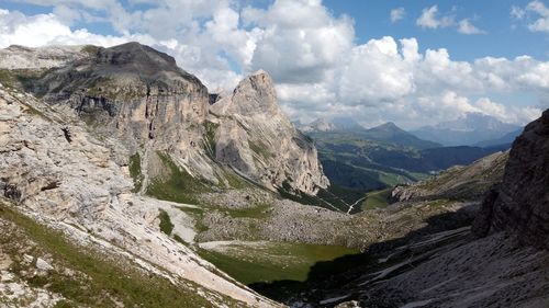 Scenic view of rocky mountains against sky