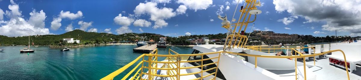 Panoramic view of sea against cloudy sky