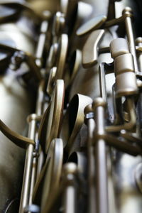 Detail shot of saxophones