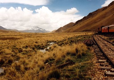 View of landscape against cloudy sky