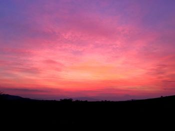 Silhouette of landscape against dramatic sky