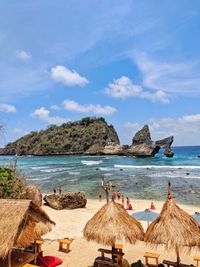 Panoramic view of beach against sky