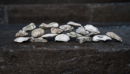 Close-up of stones on rock