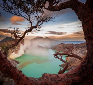 Scenic view of landscape against sky during sunset