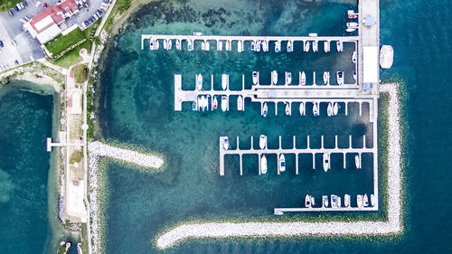 Aerial view of harbor