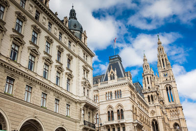Low angle view of historical building against sky